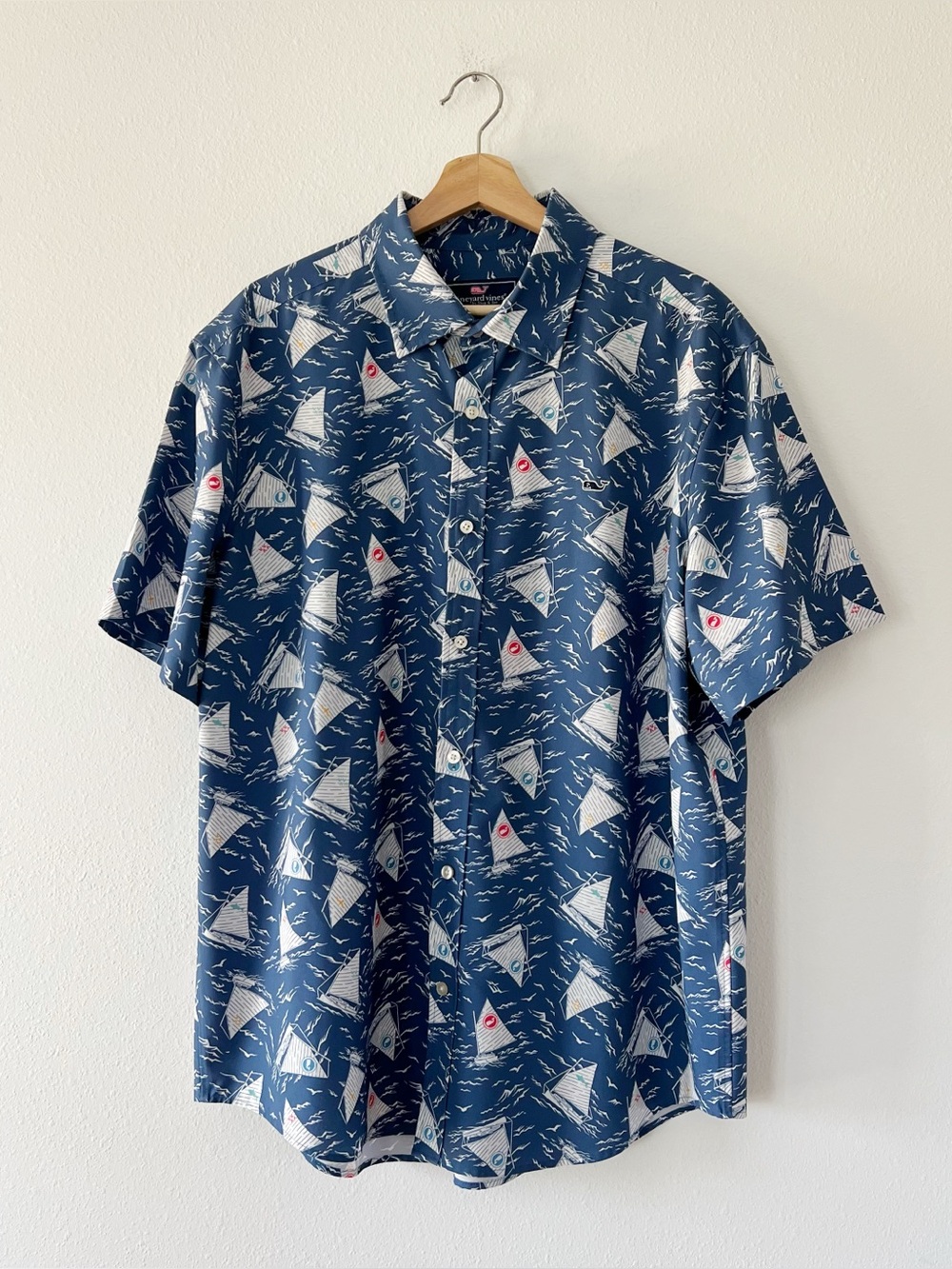 VINEYARD VINES | Mens Whale Shirt Short Sleeve Button Down Performance | XL